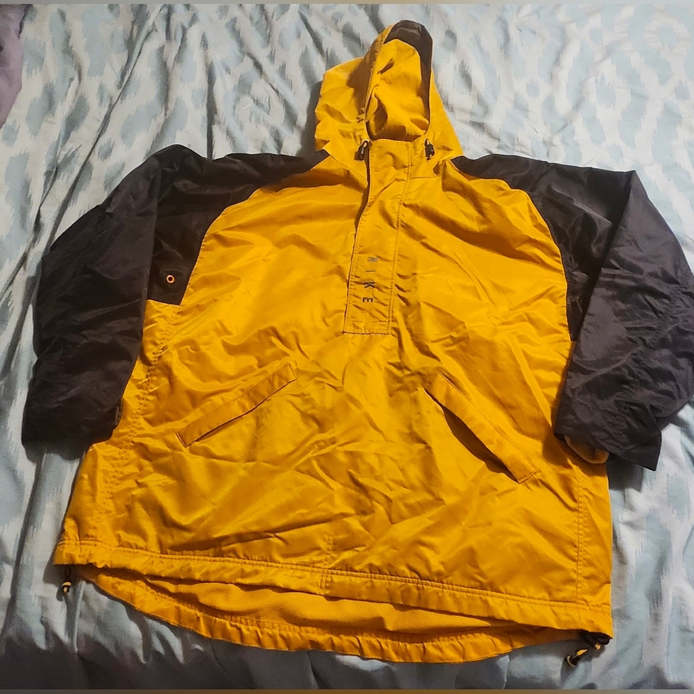 Vintage Nike Jacket‎ Men's 2XL Black / Yellow Windbreaker Pullover Half Zip Hood